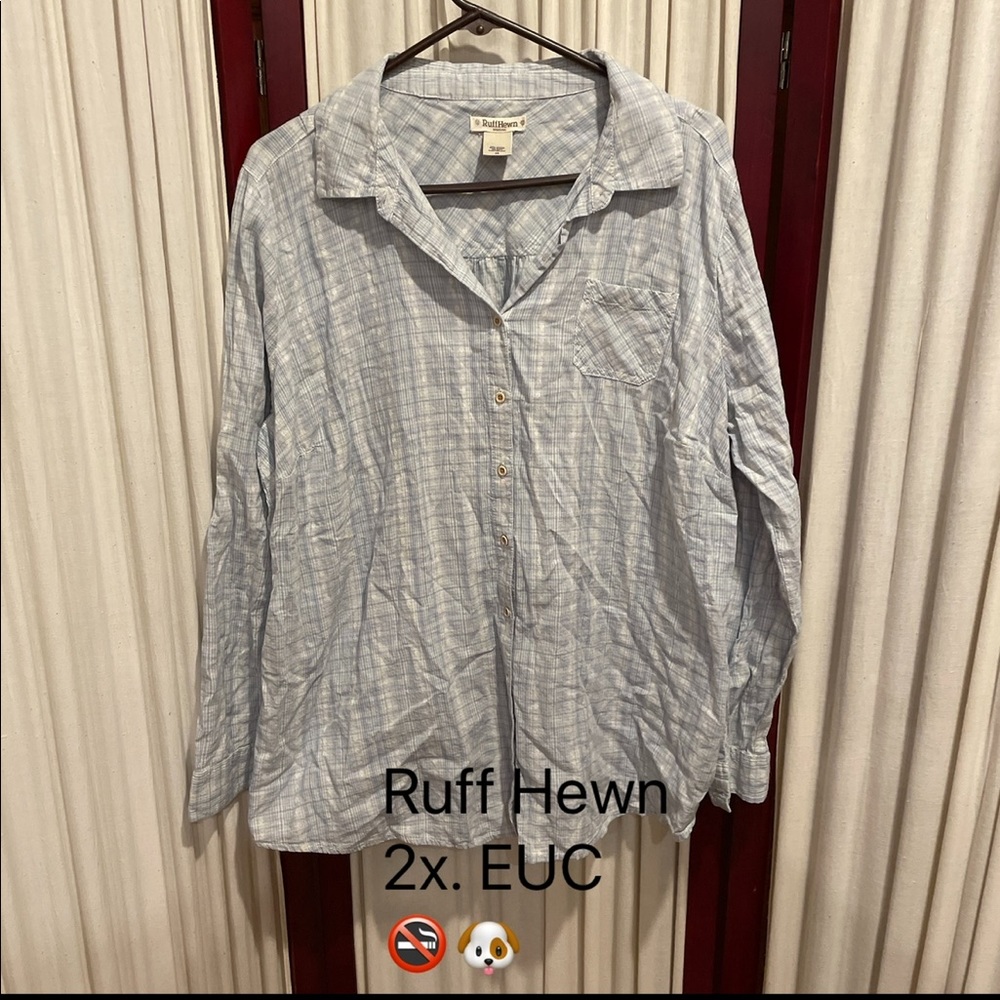 Light blue plaid top